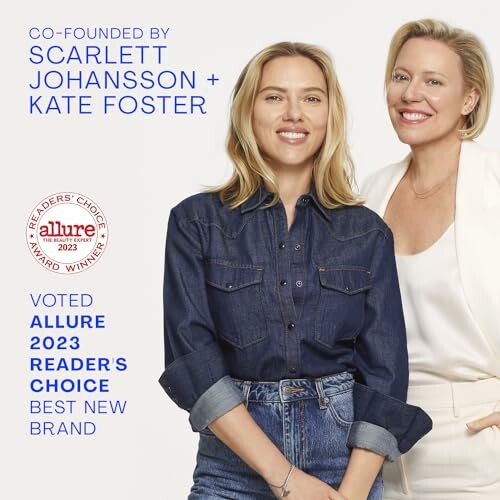 Two women smiling, promoting award-winning brand.