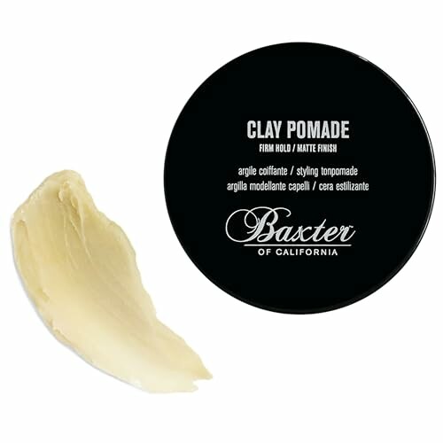 Baxter of California Clay Pomade container with product sample