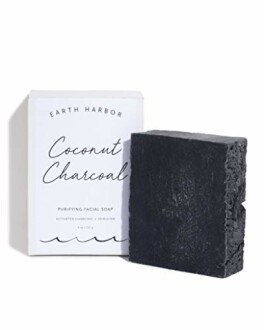 Earth Harbor Coconut Charcoal purifying facial soap with packaging.