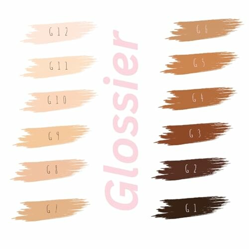 Glossier shade swatches labeled G1 to G12