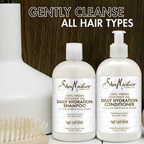 SheaMoisture Daily Hydration Premium Gift Set with coconut oil shampoo and conditioner.