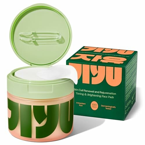 Open container of skin cell renewal and rejuvenation face pads with box.