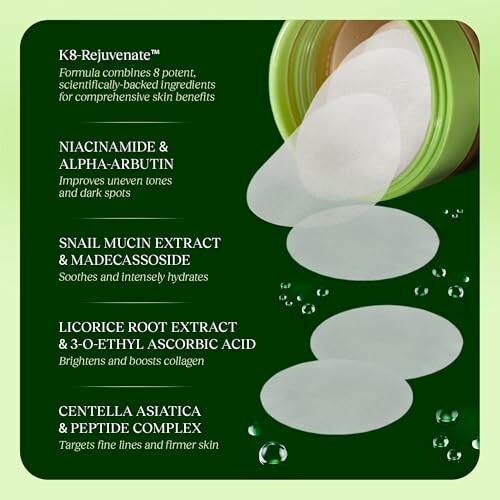 Skincare product ingredients with descriptions