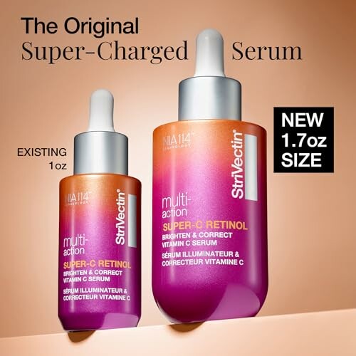 StriVectin Super-C Retinol Serum bottles with new size option.